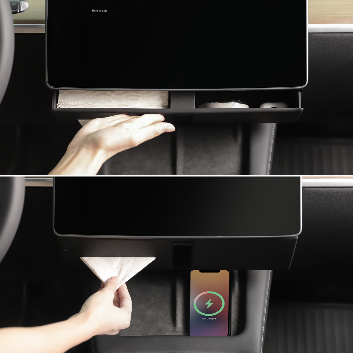 Hidden Magnetic (Under Screen) Storage Box for Tesla Model 3 & Model Y