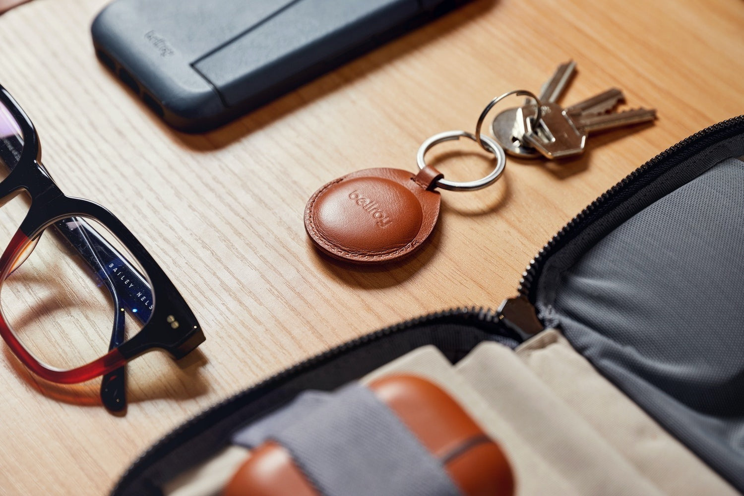 Bellroy Leather Sleeve For AirTag - Storming Gravity