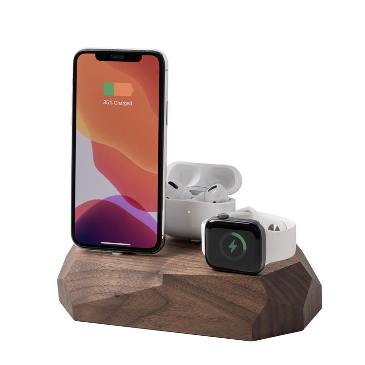 Triple Charging Dock - iPhone, Apple Watch, AirPods charger - Oakywood - Storming Gravity