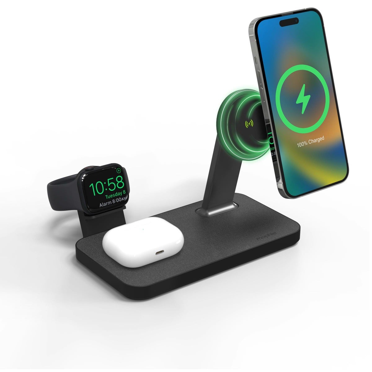 snap+ 3-in-1 wireless charging stand - mophie - Storming Gravity