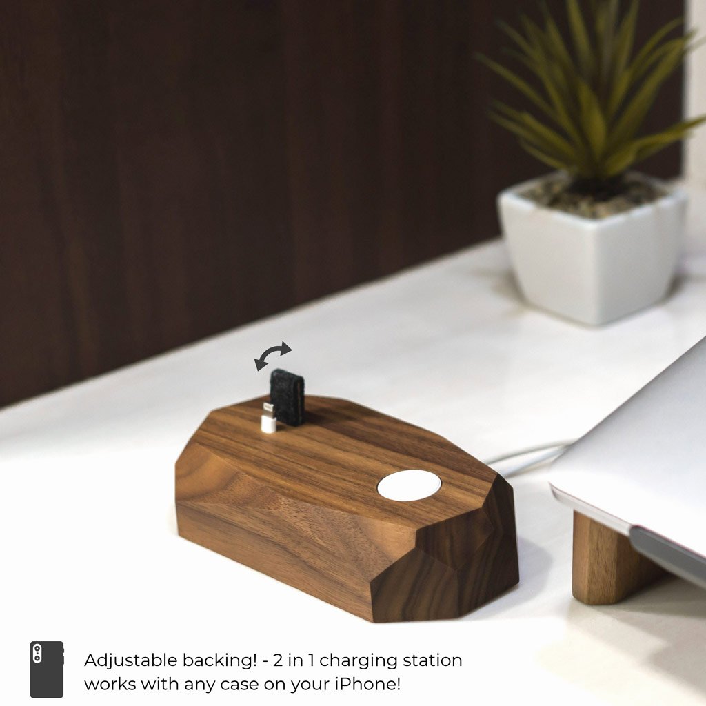 Apple Charging Station - Combo Dock For iPhone & Apple Watch - Oakywood - Storming Gravity